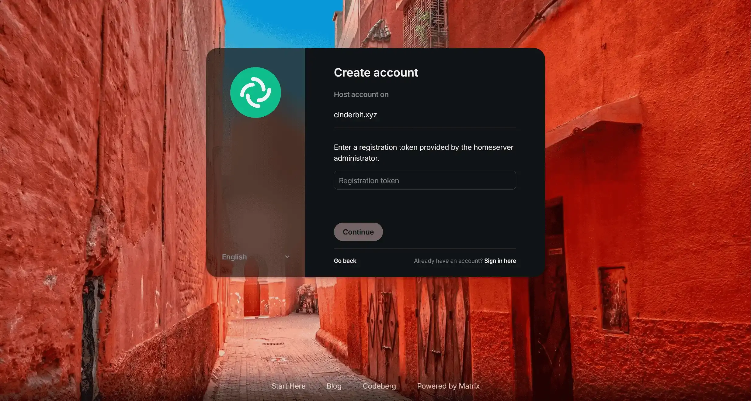 Registration complete, you're logged in
