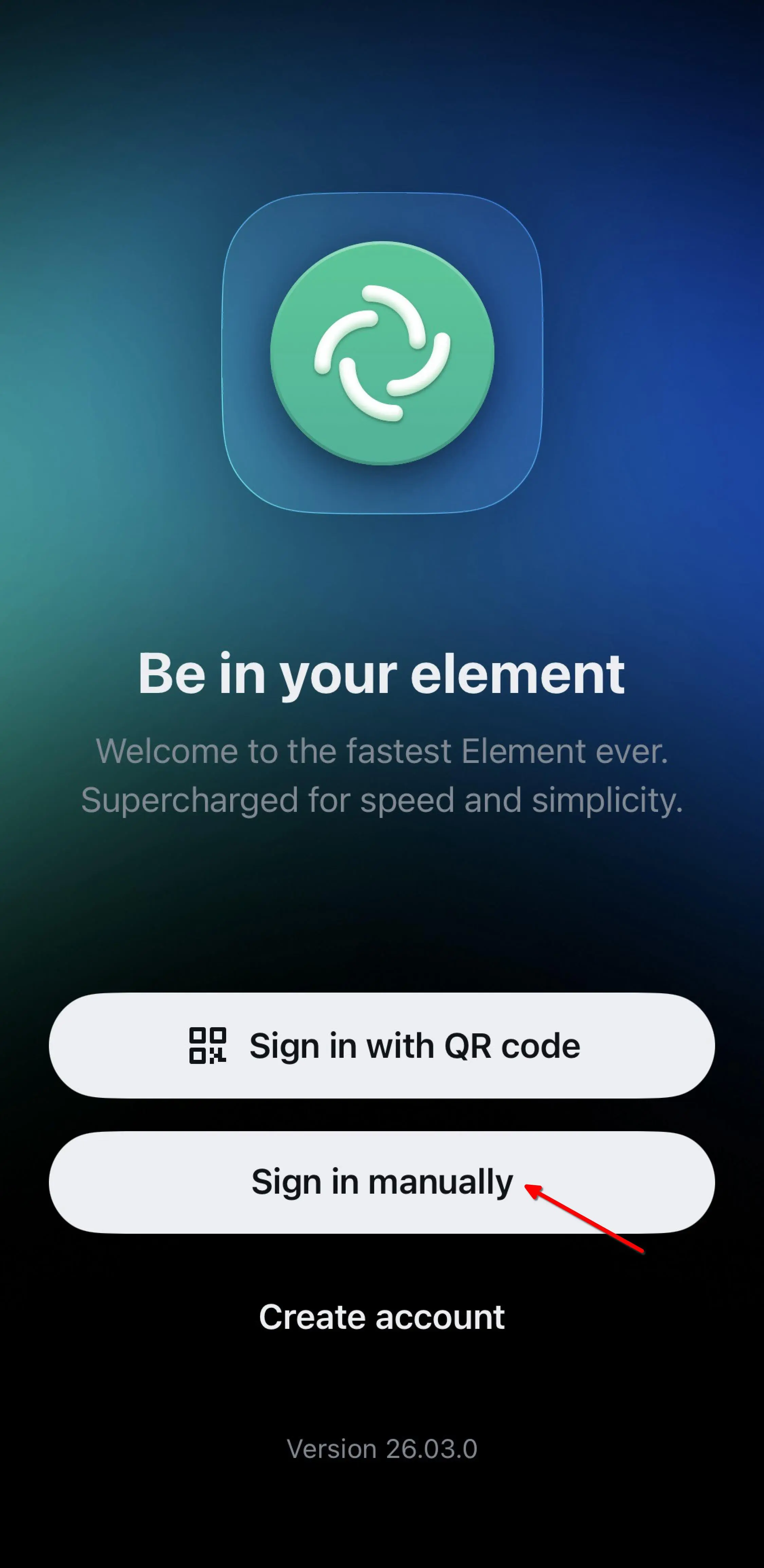 Step 1: Tap Sign in manually